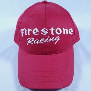  VINTAGE FIRESTONE RACING SNAPBACK RED TRUCKER HAT